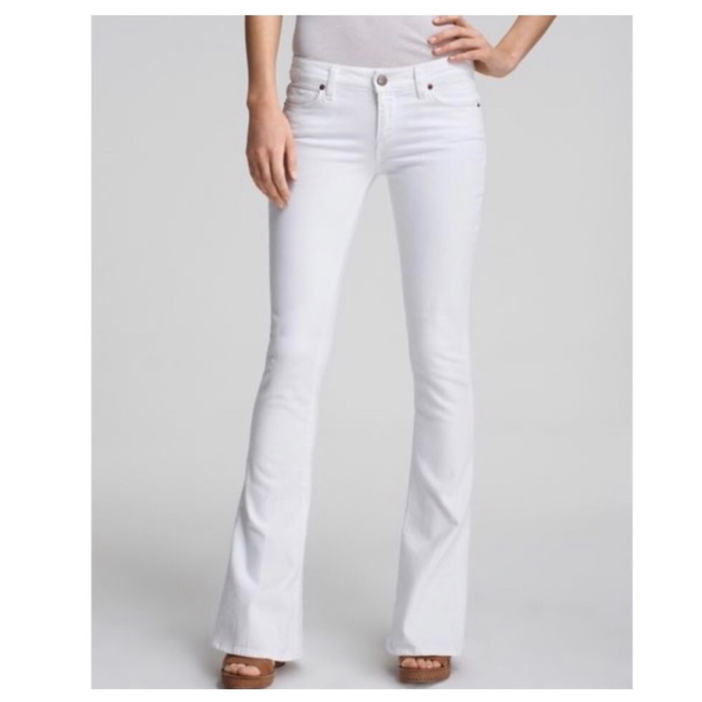 Paige Canyon Flare White Jeans